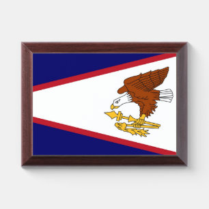 Patriotic award plaque with flag of American Samoa