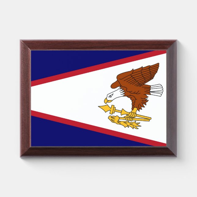 Patriotic award plaque with flag of American Samoa (Horizontal)