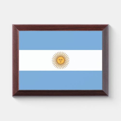Patriotic award plaque with flag of Argentina