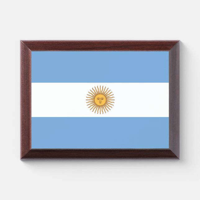 Patriotic award plaque with flag of Argentina (Horizontal)