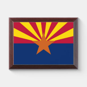 Patriotic award plaque with flag of Arizona, USA