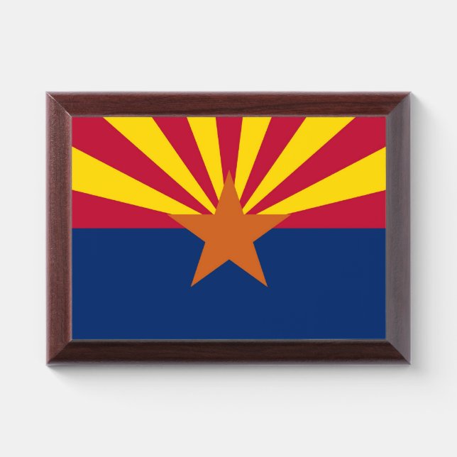 Patriotic award plaque with flag of Arizona, USA (Horizontal)