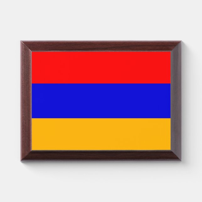 Patriotic award plaque with flag of Armenia (Horizontal)