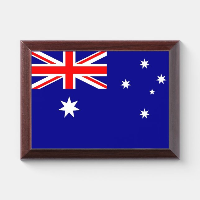 Patriotic award plaque with flag of Australia (Horizontal)