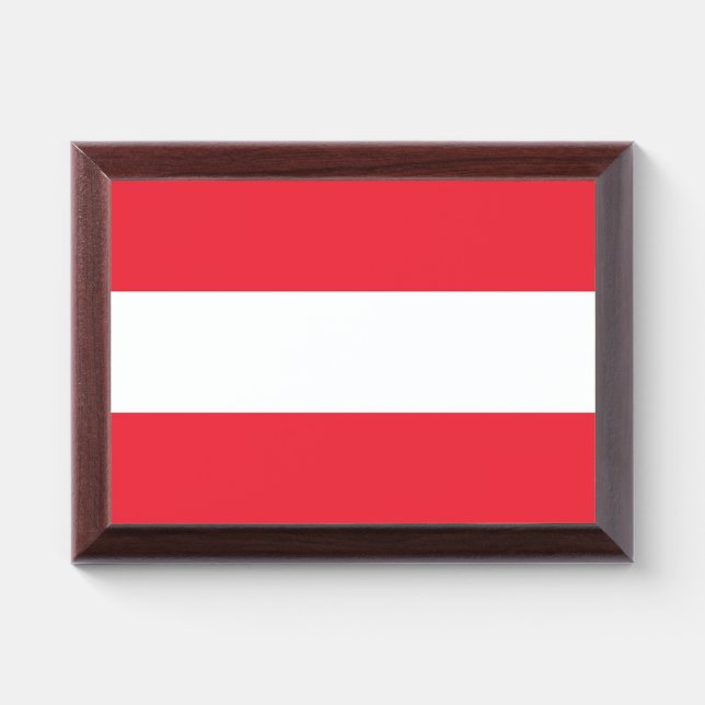 Patriotic award plaque with flag of Austria (Horizontal)
