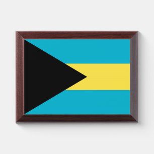 Patriotic award plaque with flag of Bahamas