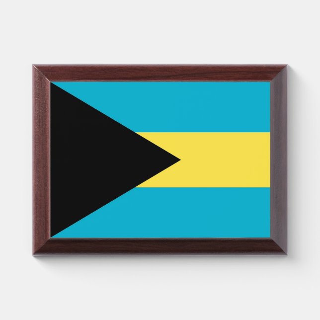 Patriotic award plaque with flag of Bahamas (Horizontal)