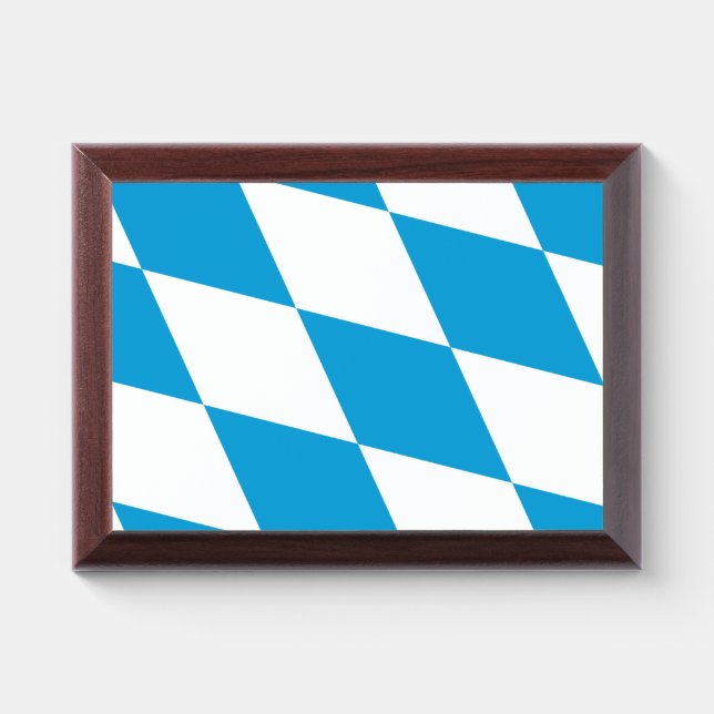 Patriotic award plaque with flag of Bavaria (Horizontal)