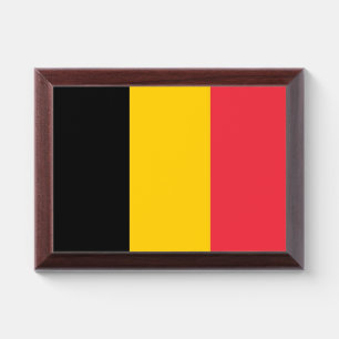 Patriotic award plaque with flag of Belgium