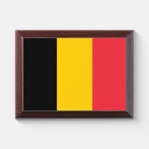 Patriotic award plaque with flag of Belgium