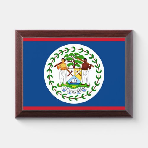 Patriotic award plaque with flag of Belize