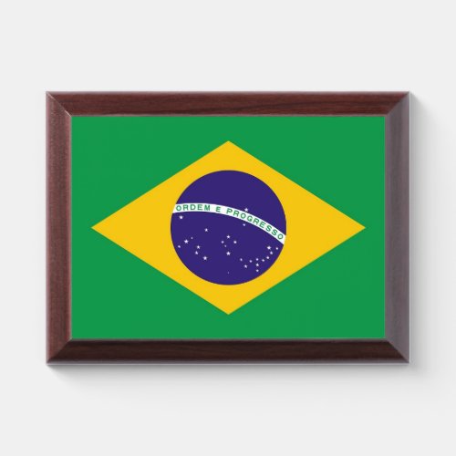 Patriotic award plaque with flag of Brazil