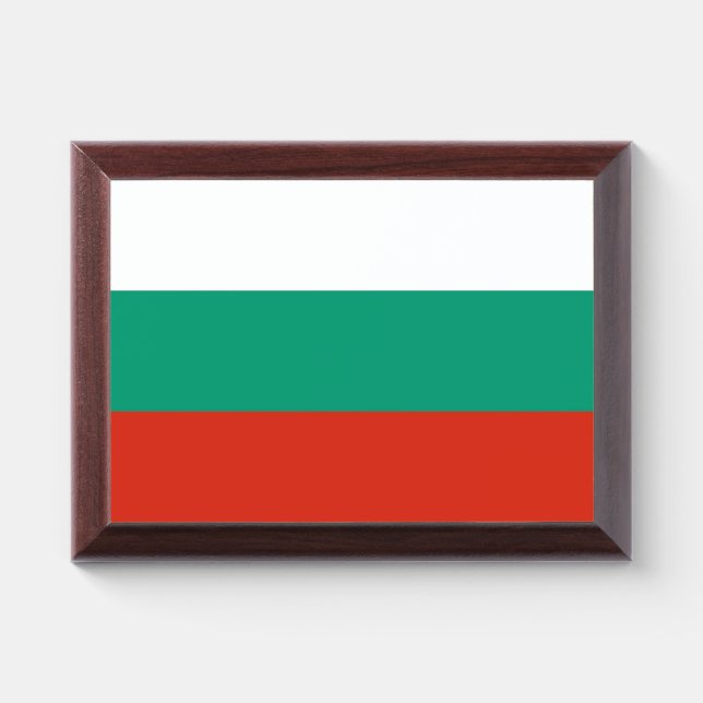 Patriotic award plaque with flag of Bulgaria (Horizontal)