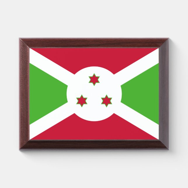 Patriotic award plaque with flag of Burundi (Horizontal)