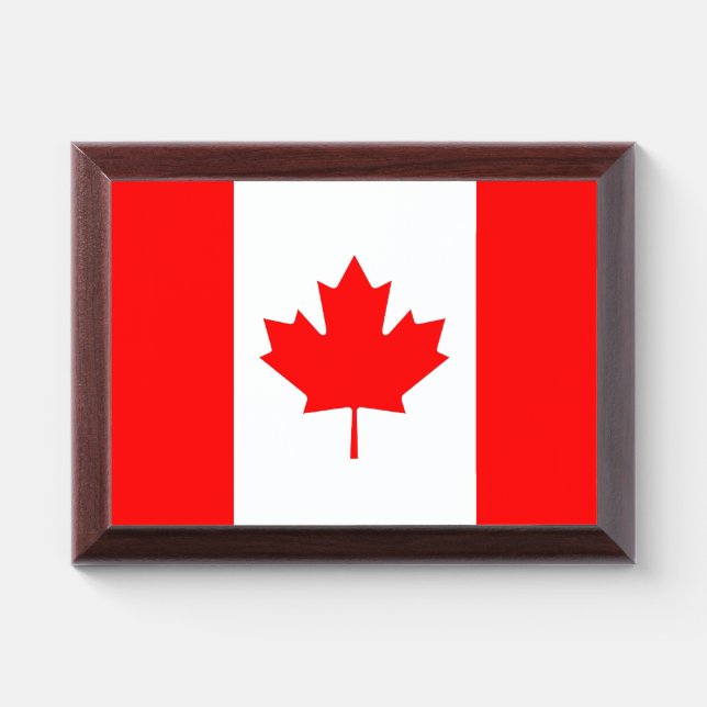 Patriotic award plaque with flag of Canada (Horizontal)