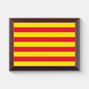 Patriotic award plaque with flag of Catalonia