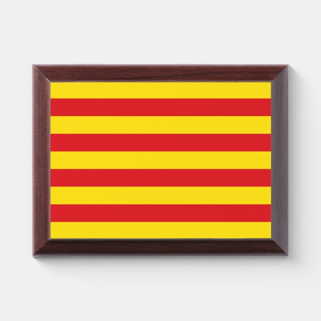 Patriotic award plaque with flag of Catalonia (Horizontal)