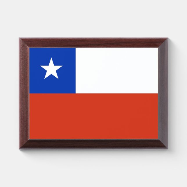 Patriotic award plaque with flag of Chile (Horizontal)
