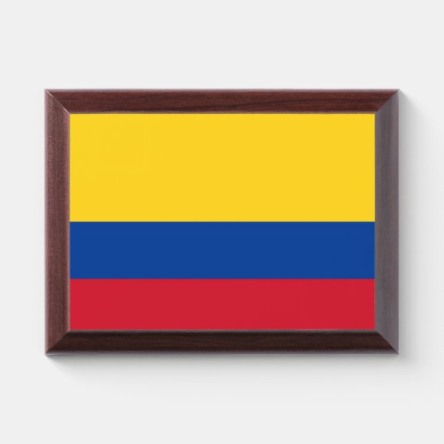 Patriotic award plaque with flag of Colombia (Horizontal)