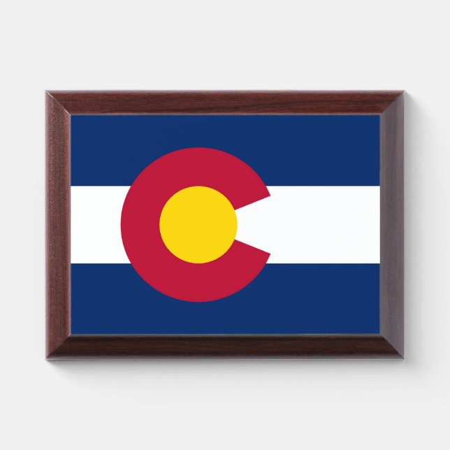 Patriotic award plaque with flag of Colorado (Horizontal)