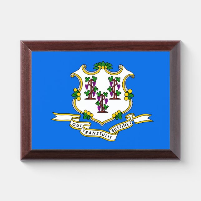 Patriotic award plaque with flag of Connecticut (Horizontal)