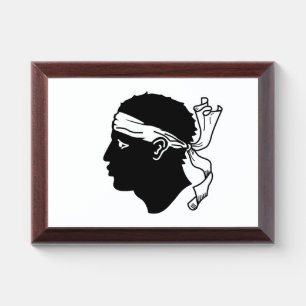 Patriotic award plaque with flag of Corsica