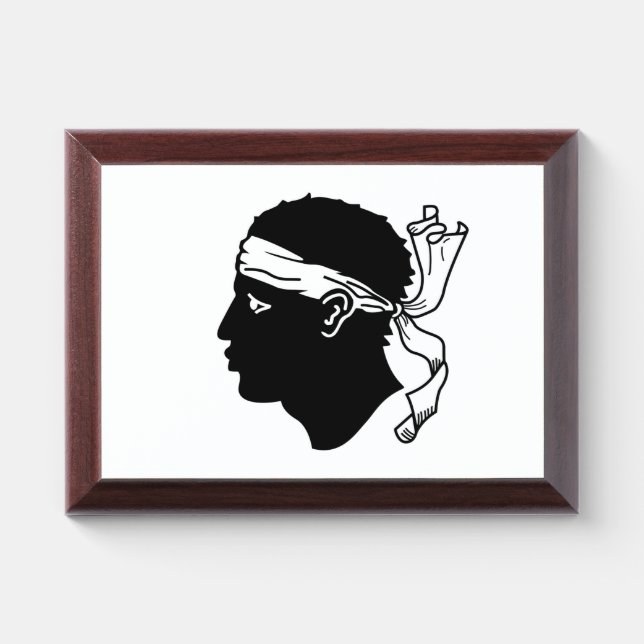 Patriotic award plaque with flag of Corsica (Horizontal)