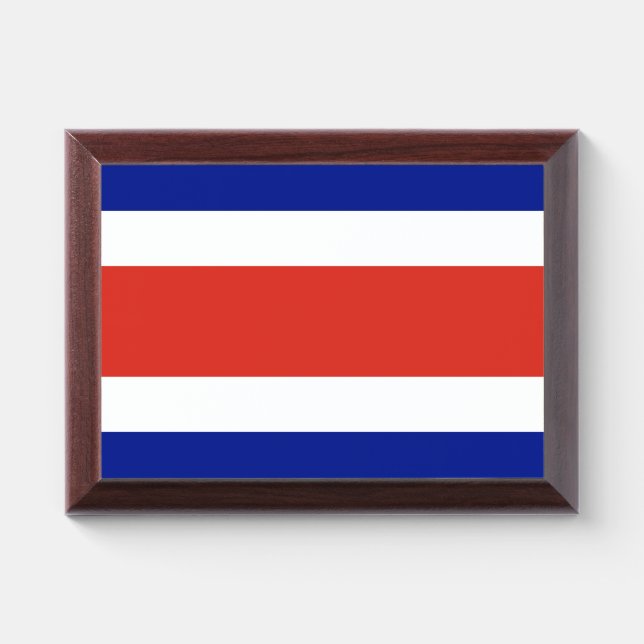 Patriotic award plaque with flag of Costa Rica (Horizontal)