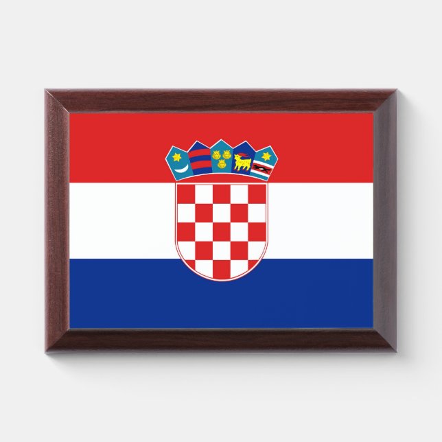 Patriotic award plaque with flag of Croatia (Horizontal)