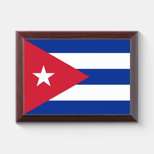 Patriotic award plaque with flag of Cuba