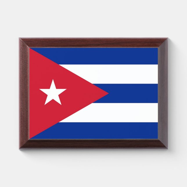 Patriotic award plaque with flag of Cuba (Horizontal)