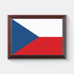 Patriotic award plaque with flag of Czech Republic