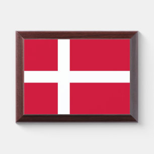 Patriotic award plaque with flag of Denmark