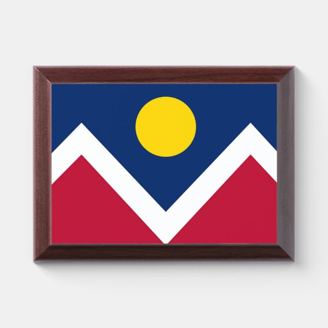 Patriotic award plaque with flag of Denver (Horizontal)