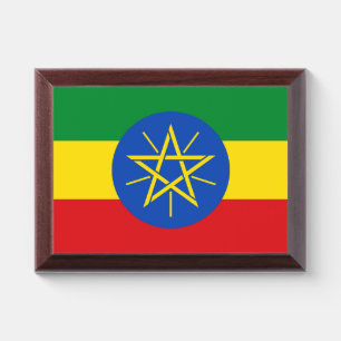 Patriotic award plaque with flag of Ethiopia