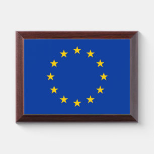 Patriotic award plaque with flag of European Union