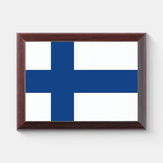 Patriotic award plaque with flag of Finland (Horizontal)