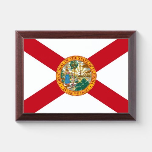 Patriotic award plaque with flag of Florida