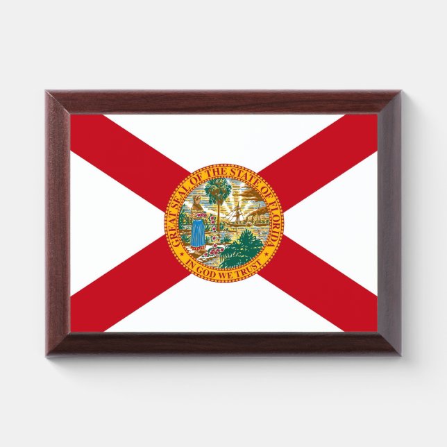 Patriotic award plaque with flag of Florida (Horizontal)