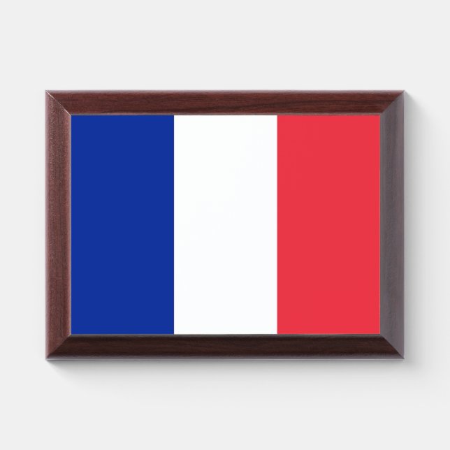 Patriotic award plaque with flag of France (Horizontal)