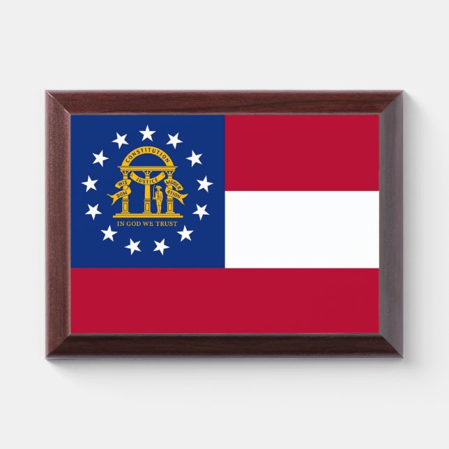Patriotic award plaque with flag of Georgia (Horizontal)