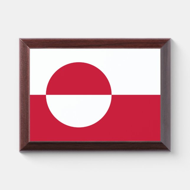 Patriotic award plaque with flag of Greenland (Horizontal)