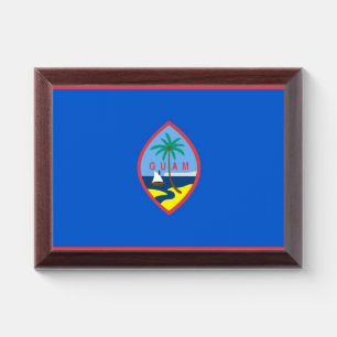 Patriotic award plaque with flag of Guam