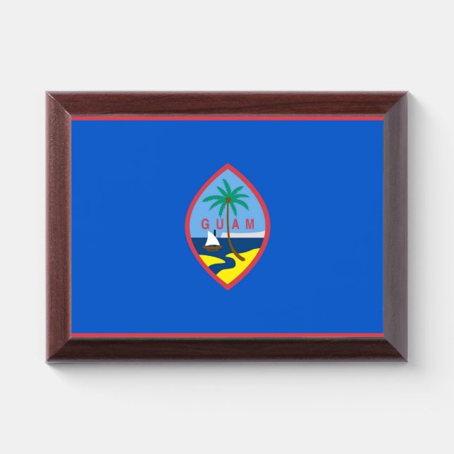Patriotic award plaque with flag of Guam (Horizontal)
