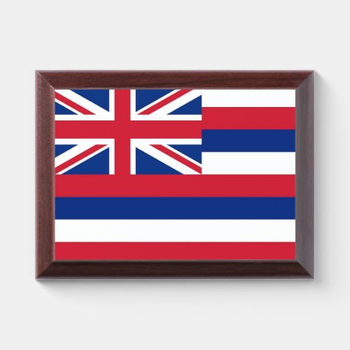 Patriotic award plaque with flag of Hawaii