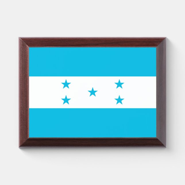 Patriotic award plaque with flag of Honduras (Horizontal)