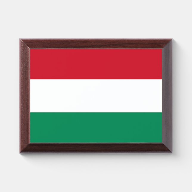 Patriotic award plaque with flag of Hungary (Horizontal)