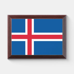 Patriotic award plaque with flag of Iceland
