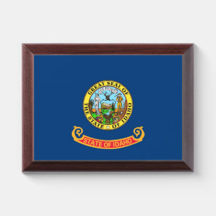 Patriotic award plaque with flag of Idaho