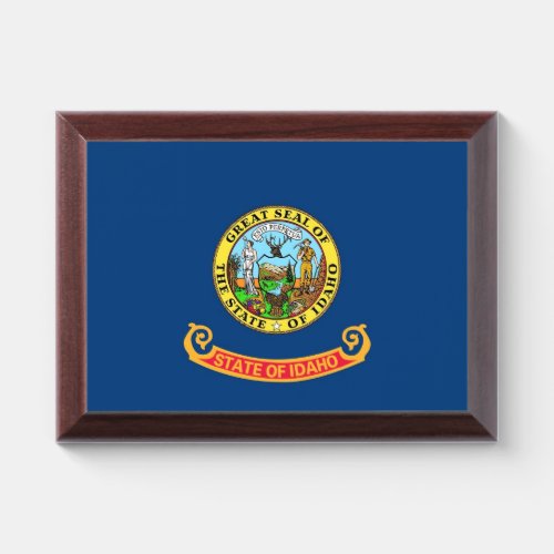 Patriotic award plaque with flag of Idaho